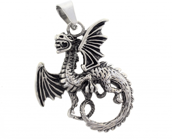 DIJE DRAGÓN DE ACERO INOXIDABLE 