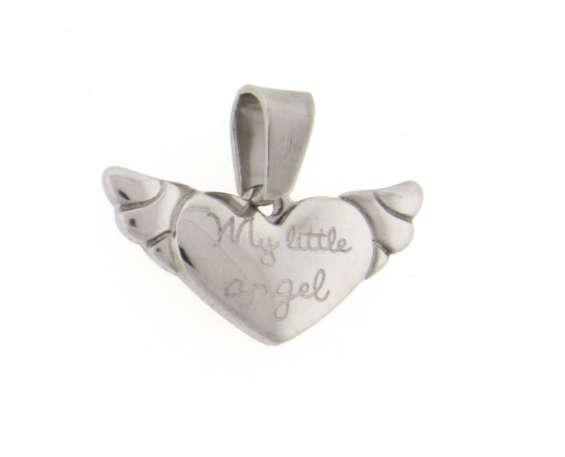 DIJE CORAZON DE ACERO INOXIDABLE 