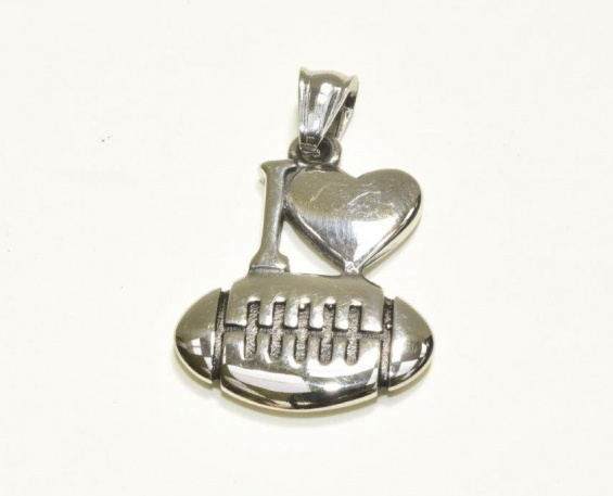 DIJE I LOVE FOOTBALL DE ACERO INOXIDABLE