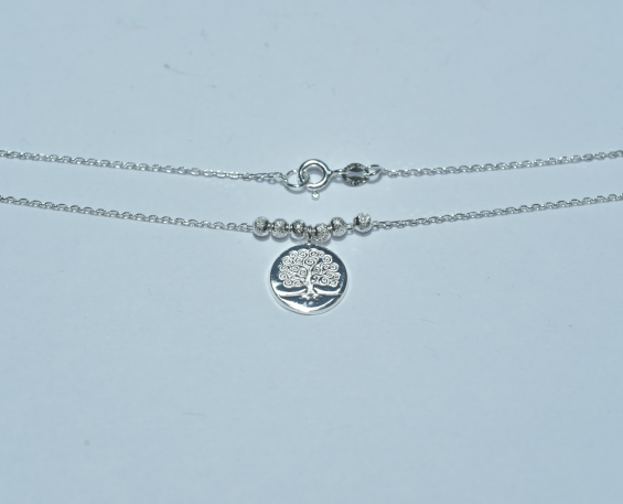 Collar de plata de arbol de la vida