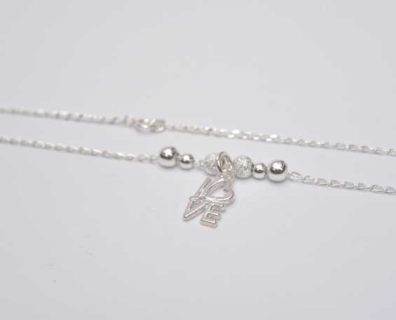 Collar de plata con frase I love