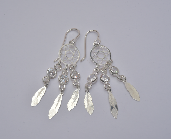 Aretes de plata atrapasueños 