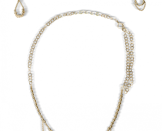 JUEGO COLLAR CON ARETES CON DECORACIÓN 