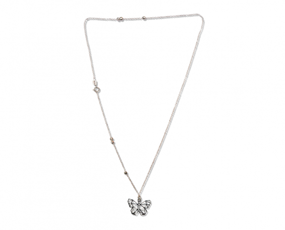 gargantilla de mariposa  de plata