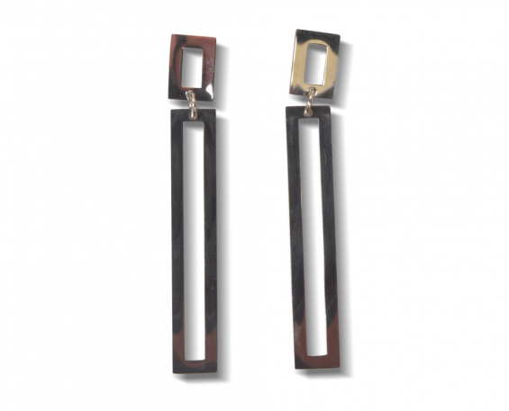 Aretes largos rectángulo 