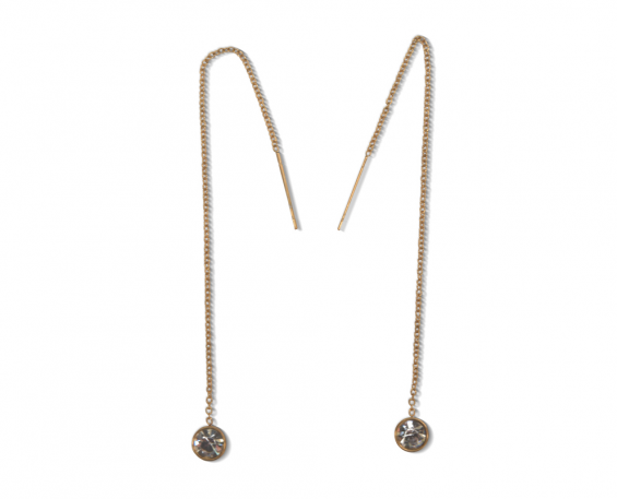 Aretes largo dorados 