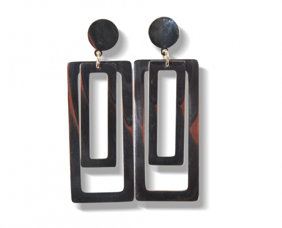Aretes largos doble rectángulo