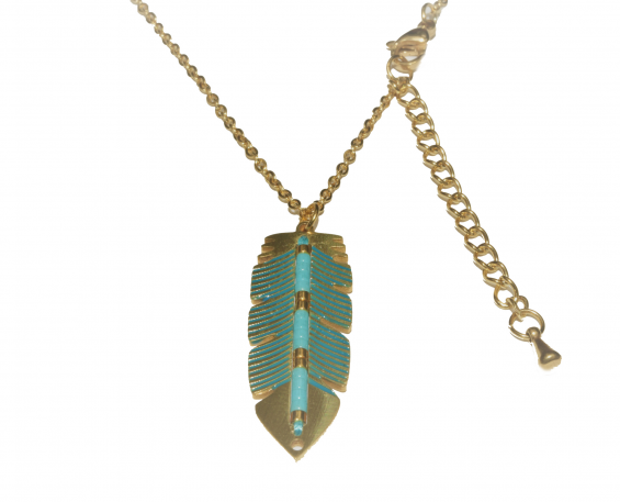 COLLAR PLUMAS DE ACERO INOXIDABLE 