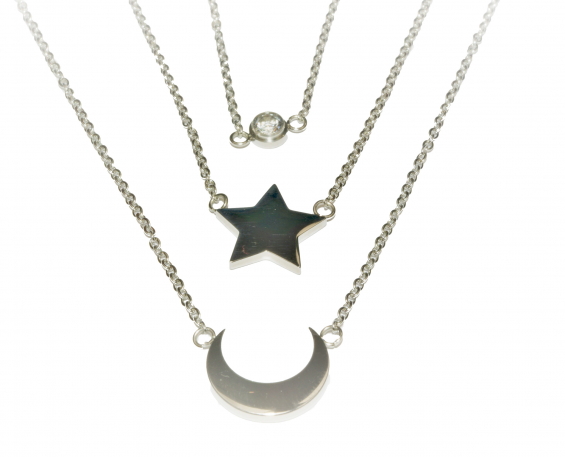 COLLAR ESTRELLAS DE ACERO INOXIDABLE 