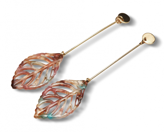 ARETES DE HOJA MARMOLEADA