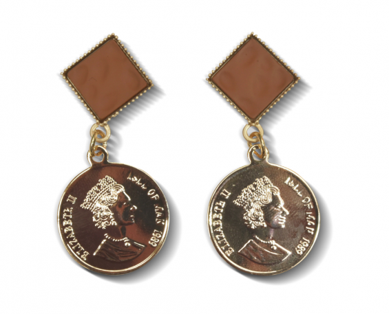 arete fantasia rombo café y moneda dorada