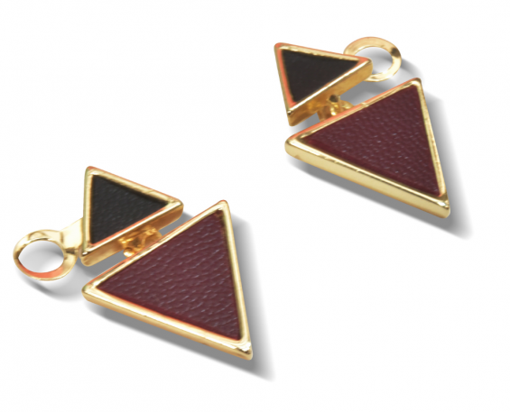 aretes fantasia triangulo rojo 
