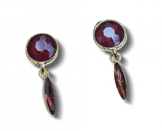 arete fantasia dorado con cristal morado