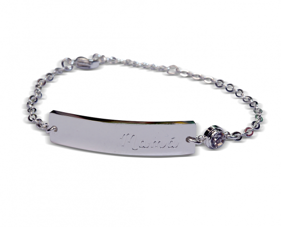 Pulsera Mamá plateada