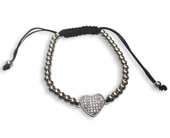 PULSERA DE CORAZÓN DE ACERO INOXIDABLE