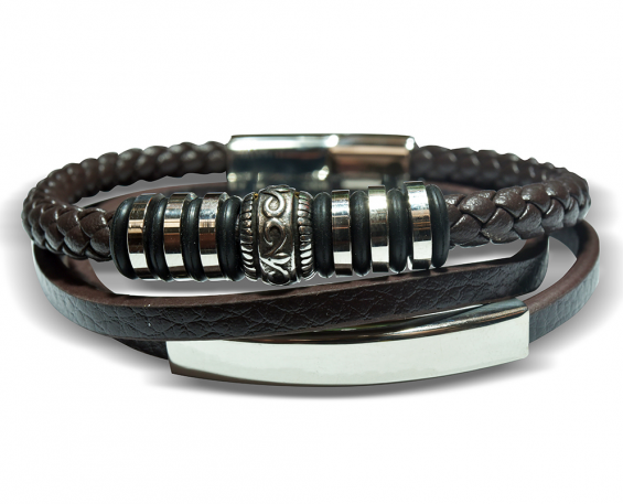 PULSERA DE PIEL CAFÉ