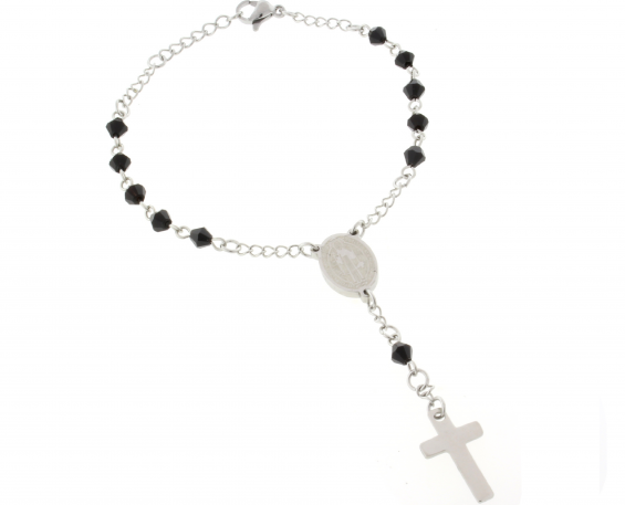 DECENARIO CON CRISTAL NEGRO DE ACERO INOXIDABLE 
