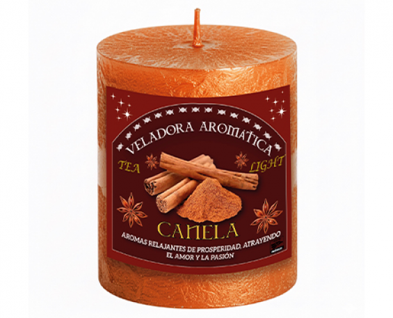 VELA TEA LIGH CON 10 PZ CANELA