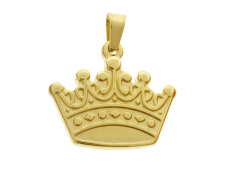 DIJE CORONA DE ACERO INIXIDABLE CON CONCHA 