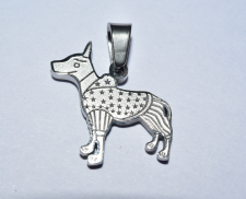 DIJE DE PERRO DE ACERO INOXIDABLE 