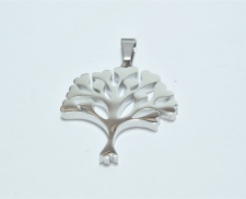 Dije de acero inoxidable plateado árbol de la vida
