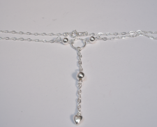 Collar de plata con corazon y circulo