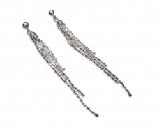 aretes cadena largos de plata