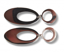 Aretes largos ovalo plateado