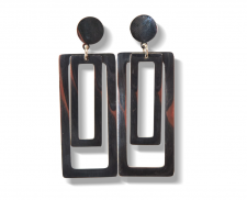 Aretes largos doble rectángulo