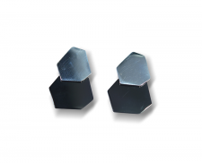 ARETES PLATA CON NEGRO
