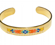 BRAZALETE DE ACERO INOXIDABLE CON CHAQUIRA