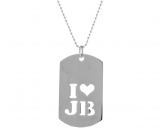 PLACA JUSTIN BEIBER DE ACERO INOXIDABLE