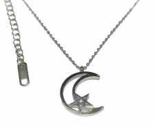 COLLAR DE LUNA Y ESTRELLA DE ACERO INOXIDABLE