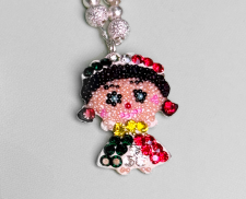 DIJE DE PLATA DE MUÑECA TRADICIONAL MEXICANA 