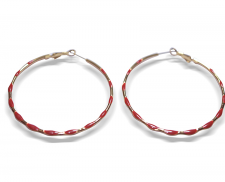 ARETES CON DETALLES ROJOS