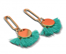 ARETES HILO DE SEDA VERDE AGUA