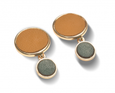 aretes fantasia circulo marron circulito verde 