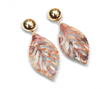 arete fantasia media esfera dorada y hoja marmoleada vino verde y blanco