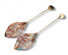ARETES DE HOJA MARMOLEADA