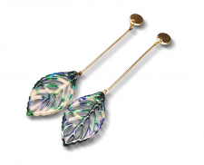 ARETES DE  HOJA MARMOLEADA