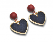 aretes fantasia corazon negro 