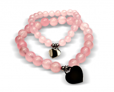 Pulsera de doble corazón rosa