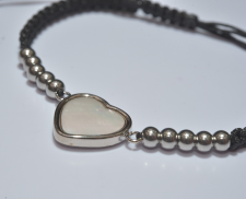 Brazalete de corazon de acero inoxidable ajustable PAO52-S