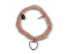 Pulsera cuencas cristal rosas con corazón 