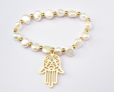 PULSERA DE CONCHA CON MANO DE FATIMA