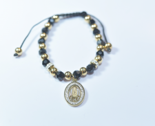 PULSERA PIEDRAS NEGRAS VIRGEN DE GUADALUPE