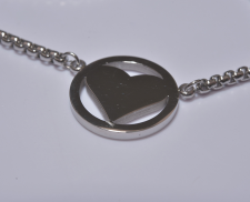 Pulsera de acero inoxidable de corazon