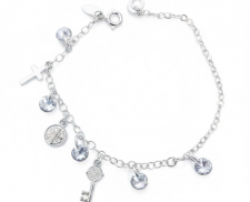  PULSERA DE PLATA CON ELEMENTOS CATÓLICOS