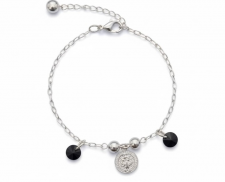 PULSERA DE PLATA CON PIEDRAS NEGRAS