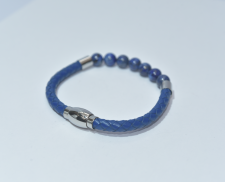 Pulsera azul con lapislazuli 